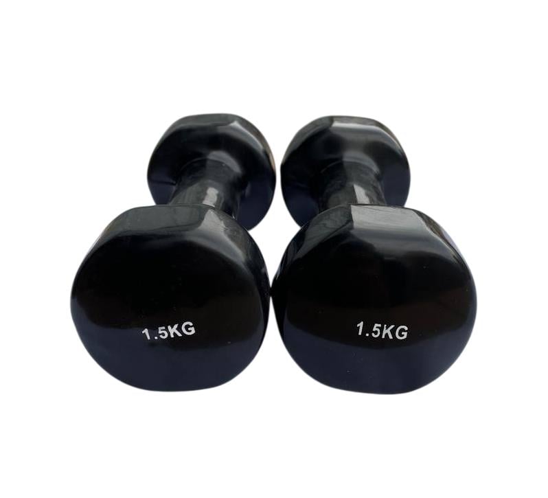 Гантель для фитнеса Generation Fitness FF51D3B с виниловым покрытием 1,5 кг Черный (FF51D3B-1.5kg black) - фото 4