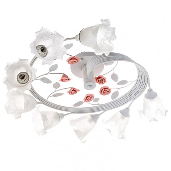 Люстра потолочная Flora на 8 ламп в форме цветка Белый (SA002/8)