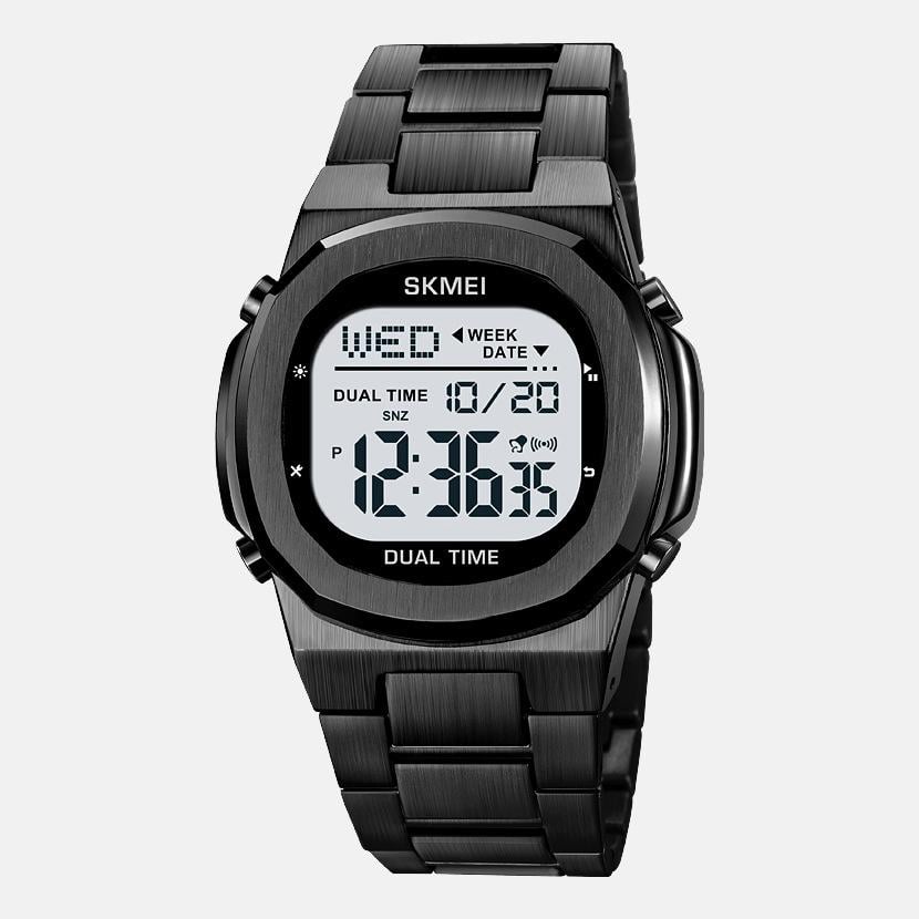 Часы мужские металлические SKMEI 2235 Dual Time аналого-цифровые Black