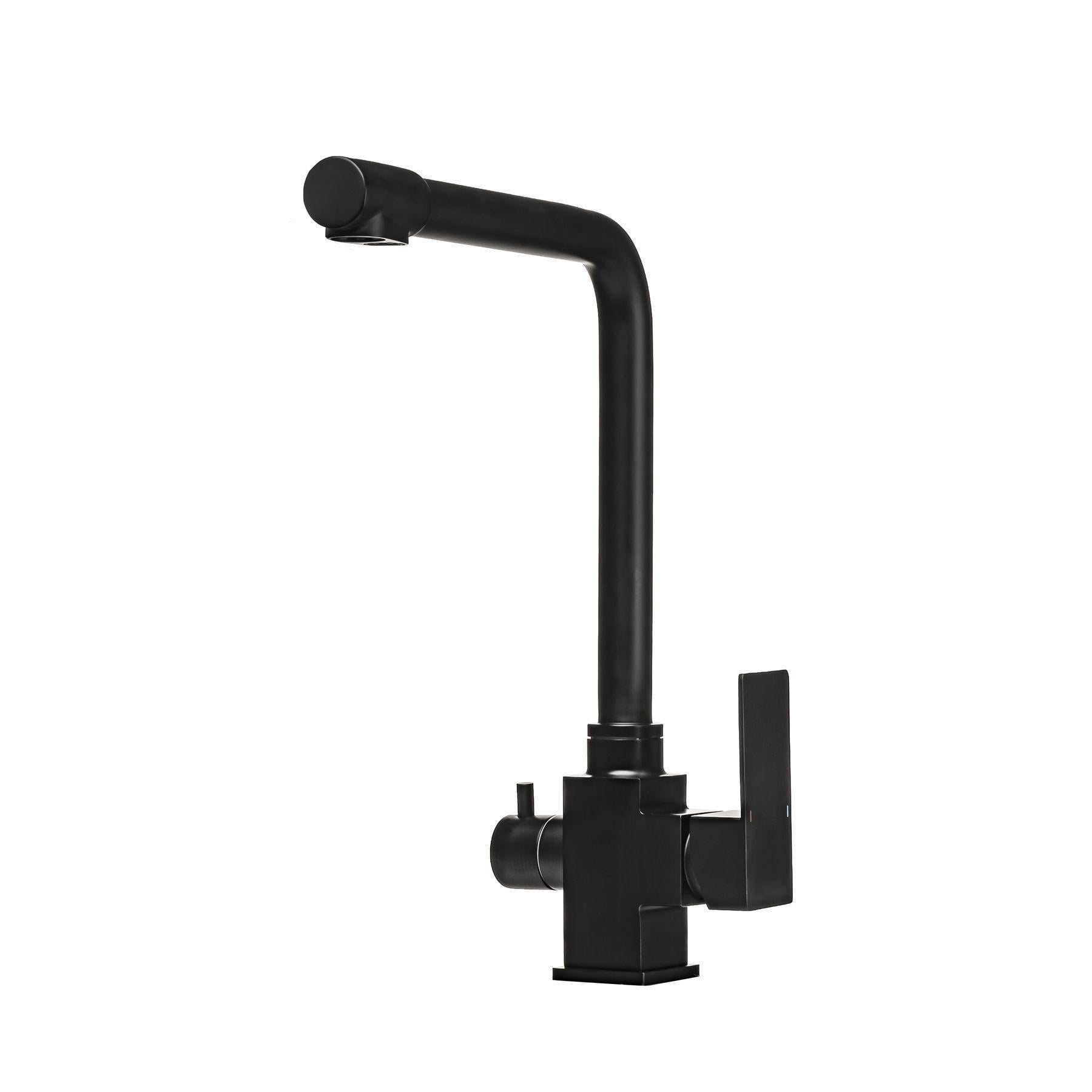 Кран на кухню MixMIRA з підключенням до осмос-фільтру Чорний матовий (19176)