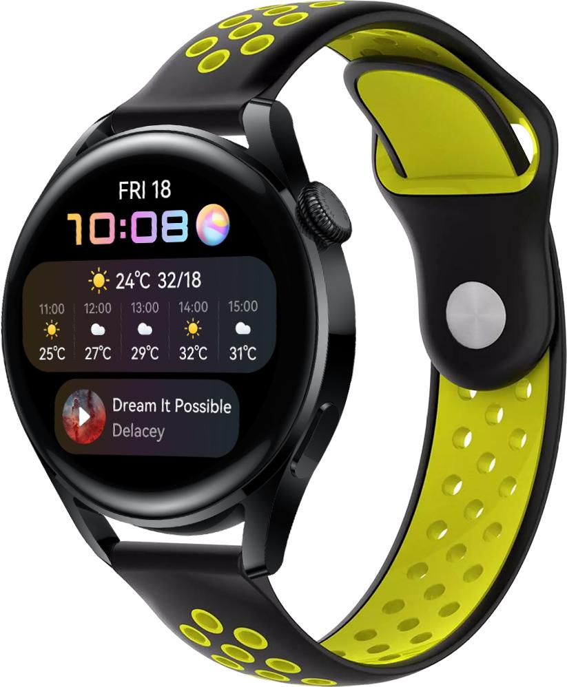 Ремешок Sport для Huawei Watch 3 22 мм Black Yellow (23053-61)
