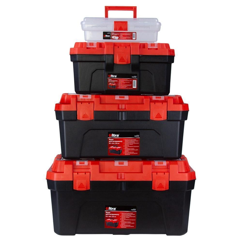 Набор ящиков для инструмента Ultra 4в1 305x150x100/410x230x205/507x254x259/572x300x295 мм (7402082) Набор ящиков для инструмента Ultra 4в1 305x150x100/410x230x205/507x254x259/572x300x295 мм (7402082)