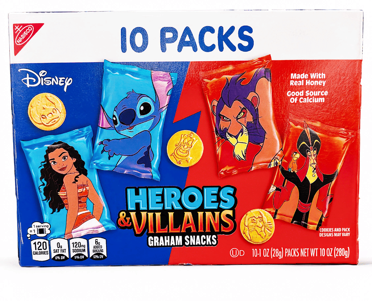 Печенье Nabisco Disney Heroes and Villains Graham Snacks Variety Pack 10 шт. 280 г (3107952089)