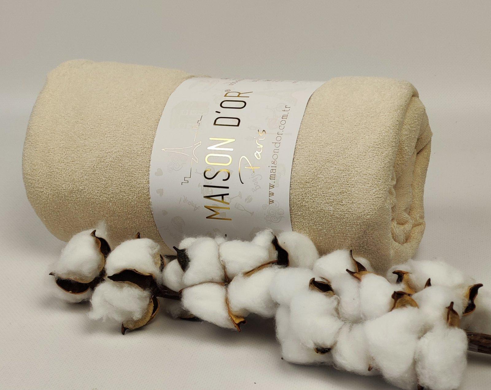 Простынь на резинке Maison Dor 100x200 см с наволочками махра Beige (CN23377)