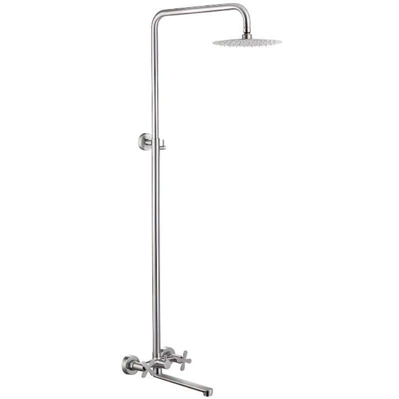 Душевая система Zerix GTA-006-J с изливом нержавеющая сталь Сатин (ZX4841)