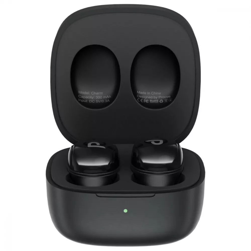 Наушники беспроводные Proove Charm TWS APP Bluetooth 5.4 кейс 300 мАч Black (TWCH0001AP01)
