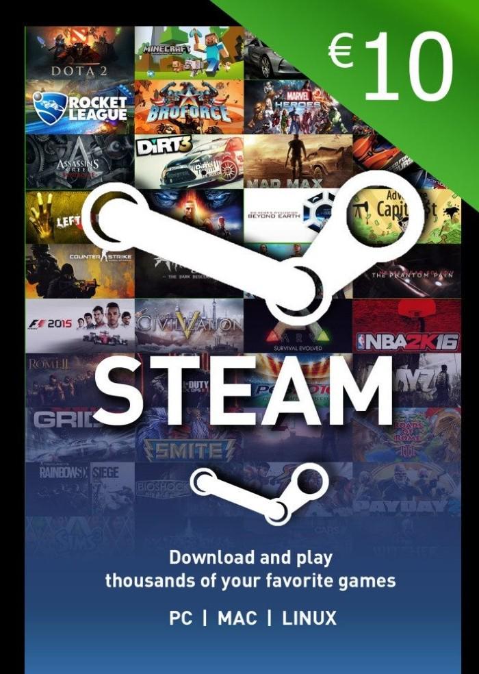 Код активації Steam Gift Card на 10 EUR EU регіон (67580735)