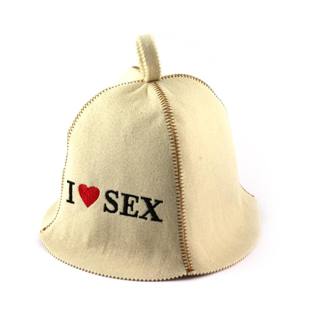 Банная шапка Luxyart "I love sex" искусственный фетр Белый (LA-329) Банная шапка Luxyart "I love sex" искусственный фетр Белый (LA-329)