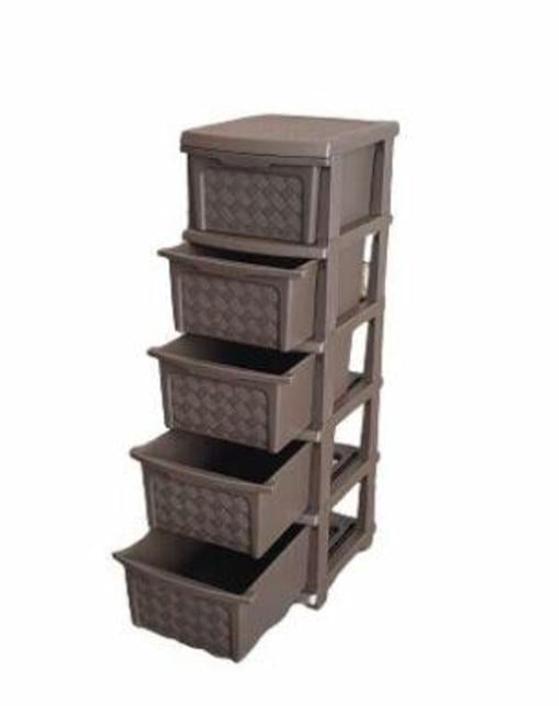 Комод на 5 шухляд R-Plastic Компакт-МАКС 34х40х105 см Коричневий (Р5) - фото 2 Комод на 5 шухляд R-Plastic Компакт-МАКС 34х40х105 см Коричневий (Р5) - фото 2