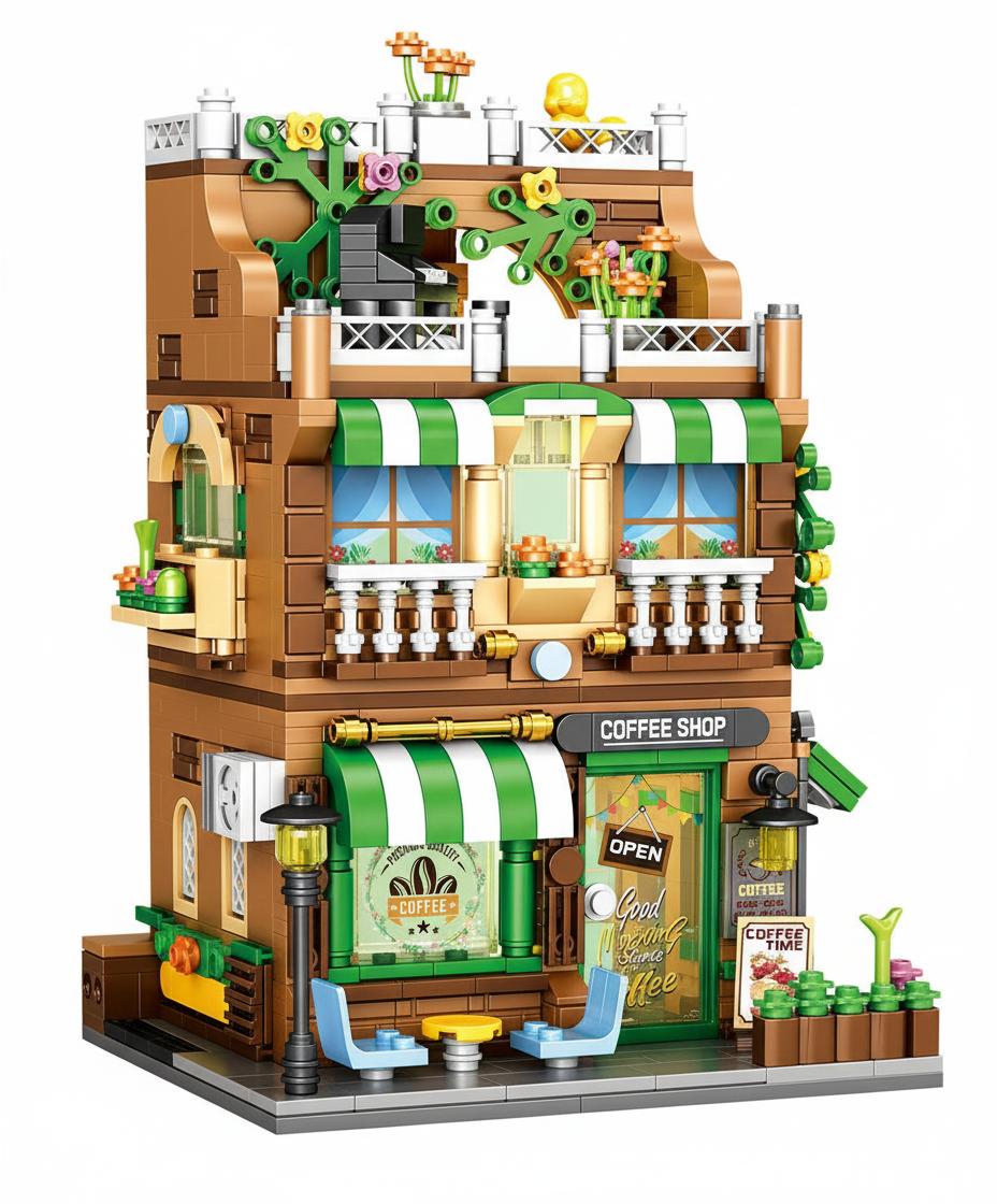 Дитячий конструктор Кав'ярня Coffee Shop 724 деталі Різнокольоровий