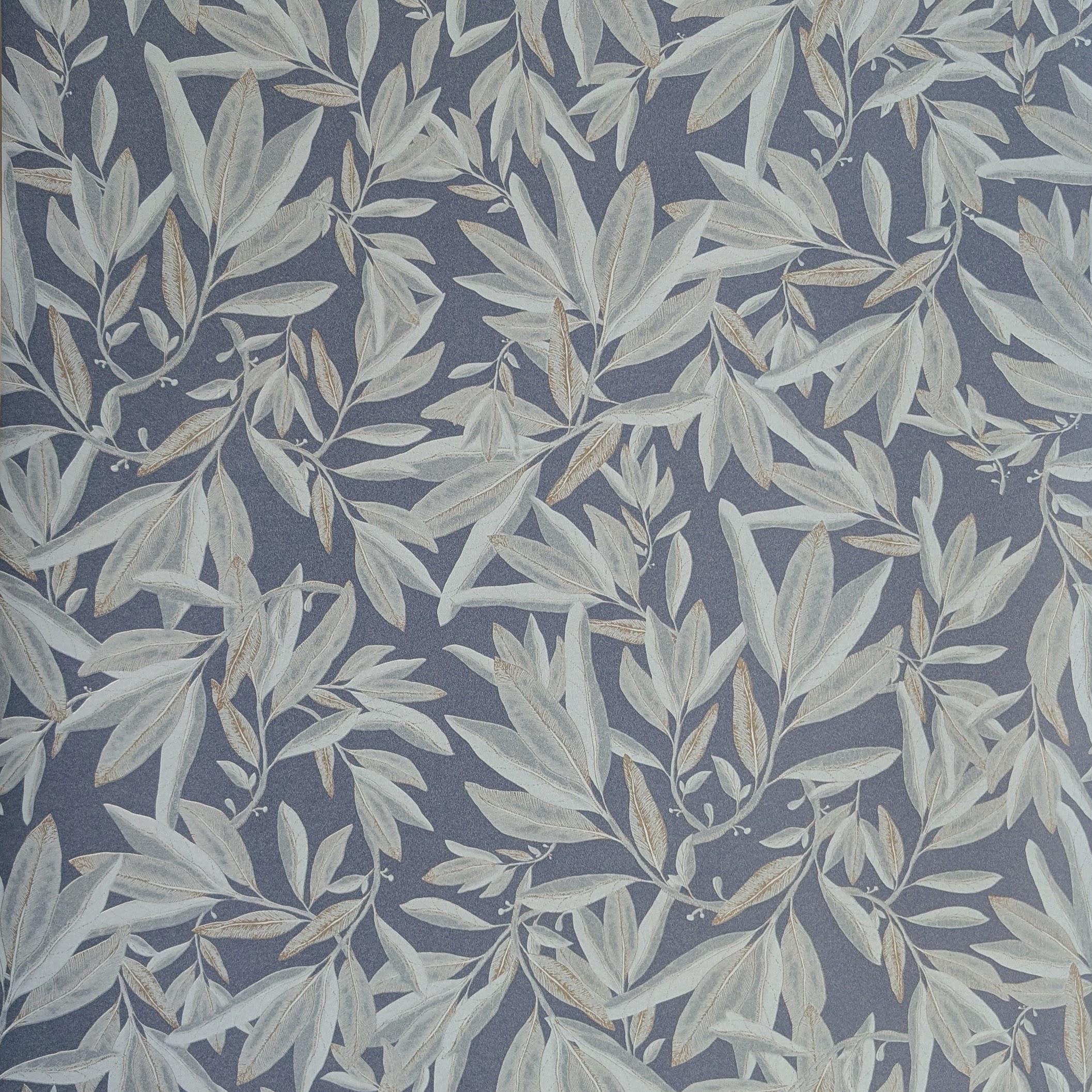 Обои виниловые Decoprint Elisir EL21034 Листья на флизелиновой основе 53 см Синий (31119751)