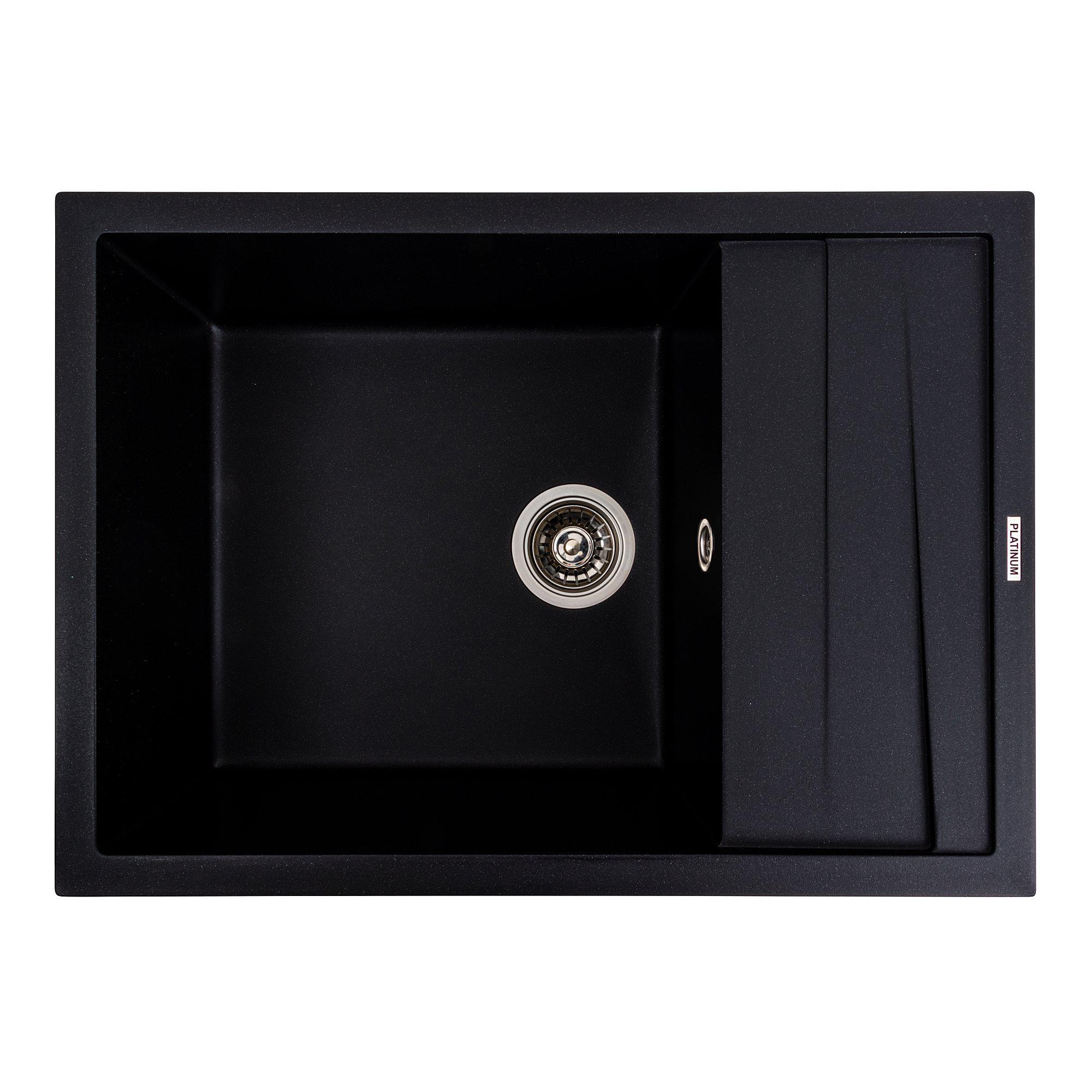 Мойка кухонная гранитная 7050 Cascada Platinum матовая металлик Черный Мойка кухонная гранитная 7050 Cascada Platinum матовая металлик Черный