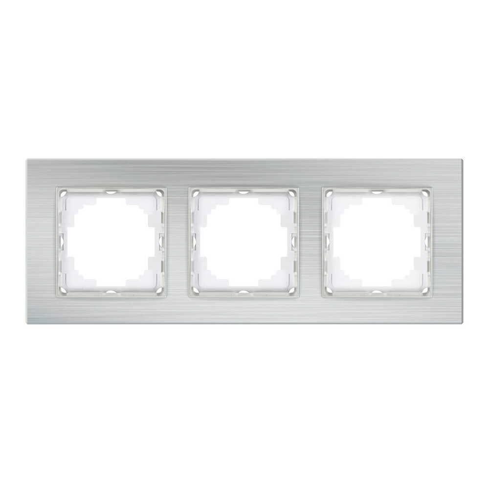 Рамка трехместная Nilson Alegra Серебряный алюминий (25GS0093)