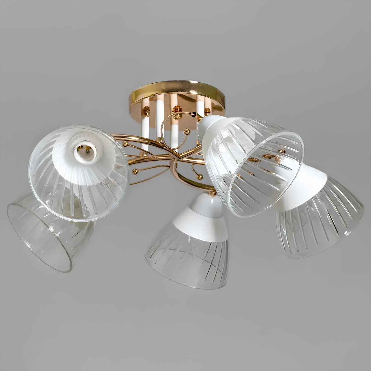 Люстра Svet на пять плафонов под лампу Е27 Белый (SC-9119/5 FG+WH)