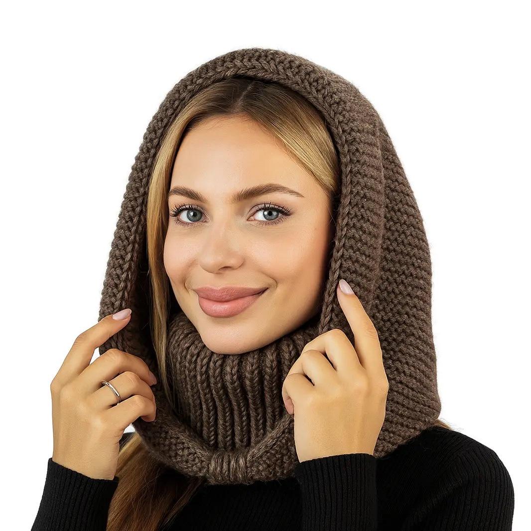 Капор-капюшон с высоким воротником one size Коричневый Капор-капюшон с высоким воротником one size Коричневый