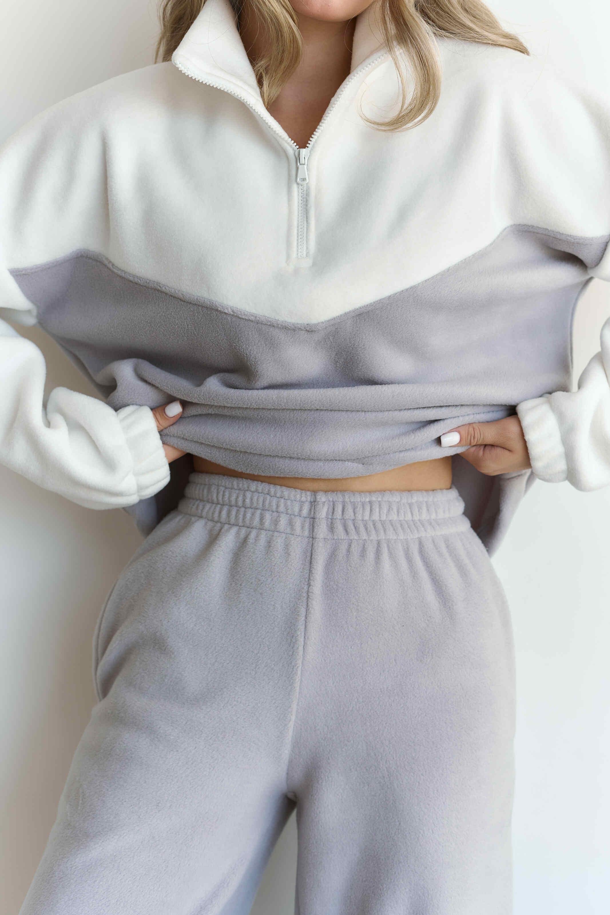 Костюм флісовий TWINS L/XL Сірий/Молочний (10005LXL) - фото 4 Костюм флісовий TWINS L/XL Сірий/Молочний (10005LXL) - фото 4