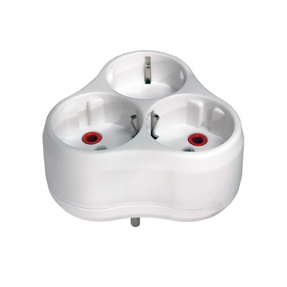 Трійник Neomax із заземленням Білий (NX1014)