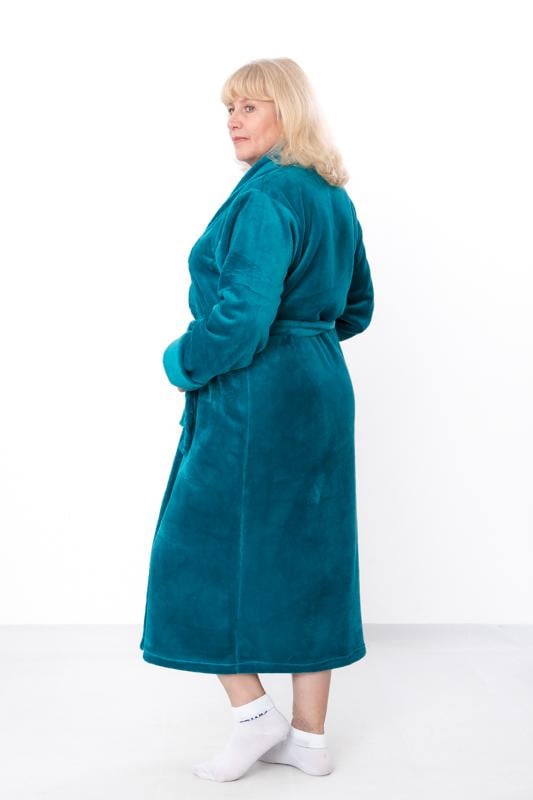 Халат жіночий махровий Носи Своє з кишенями плюс сайз р. 60 Бірюзовий (8577-034) - фото 2