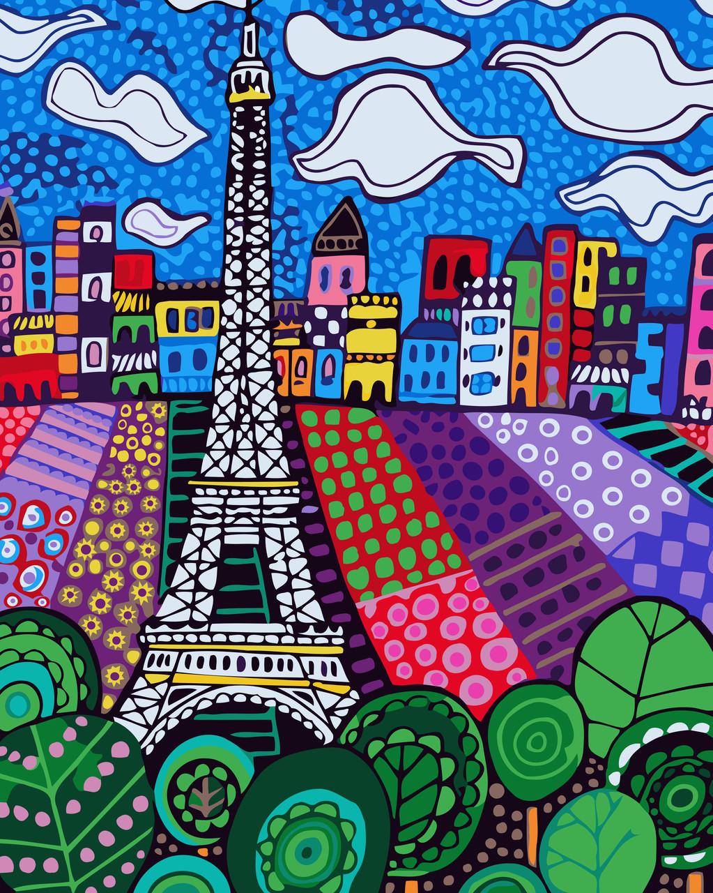 Картина по номерам Идейка Облака над Парижем 40x50 см (skl-КНО2165)