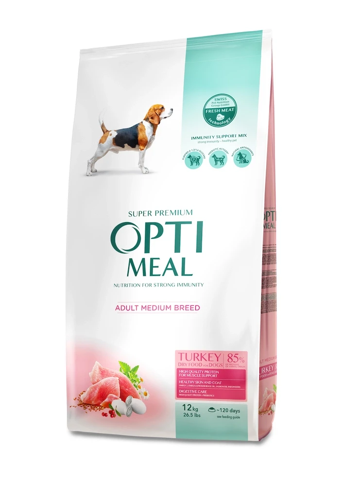 Корм сухий Optimeal Dogs Medium Turkey для дорослих собак 12 кг - фото 1 Корм сухий Optimeal Dogs Medium Turkey для дорослих собак 12 кг - фото 1