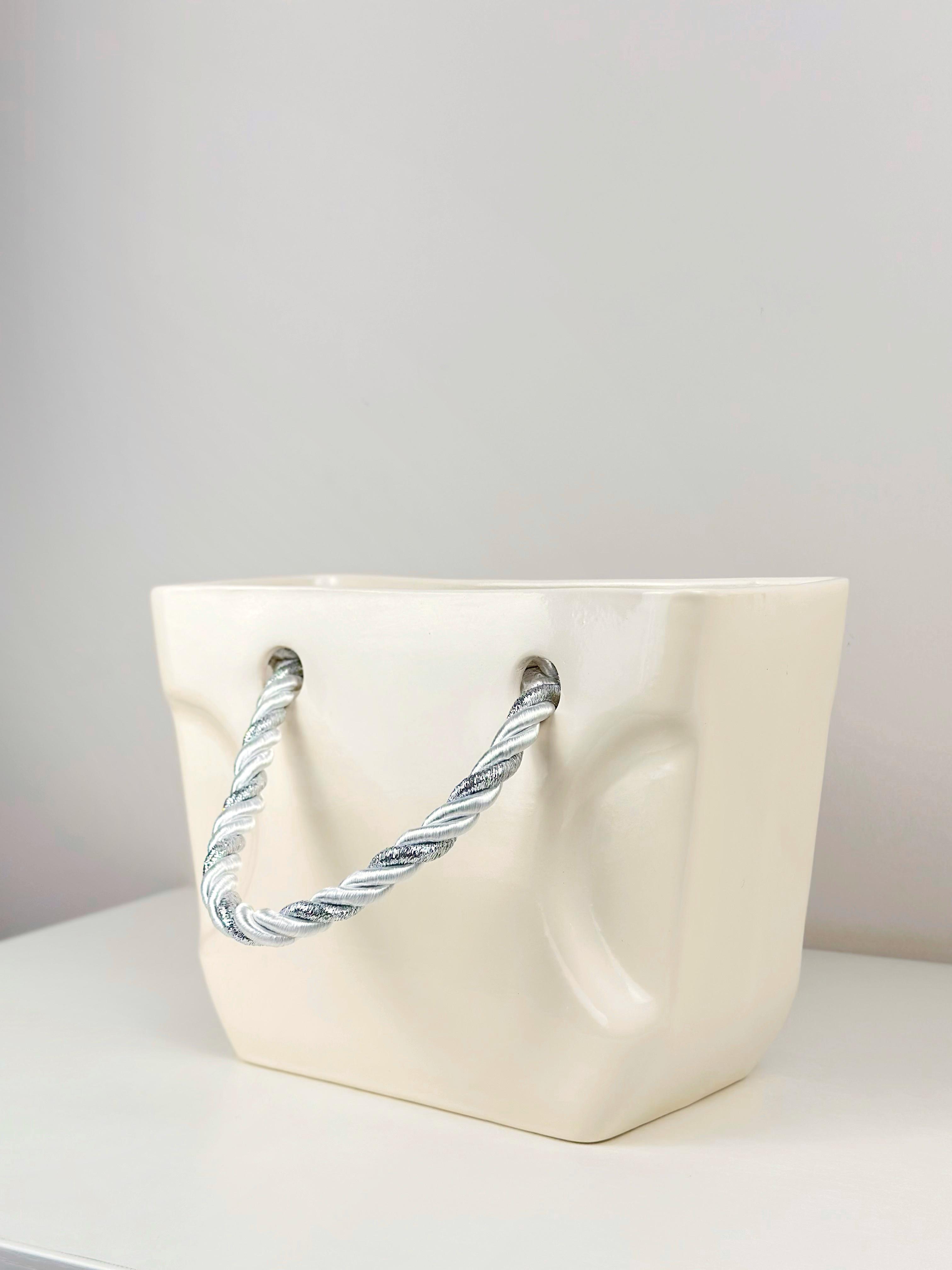 Ваза для цветов и декора Сумочка цветов 17 см Бежевый (14001-20)