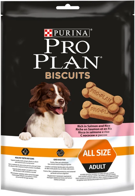 Ласощі печиво для собак Pro Plan Biscuits з лососем та рисом 400 г (51993)