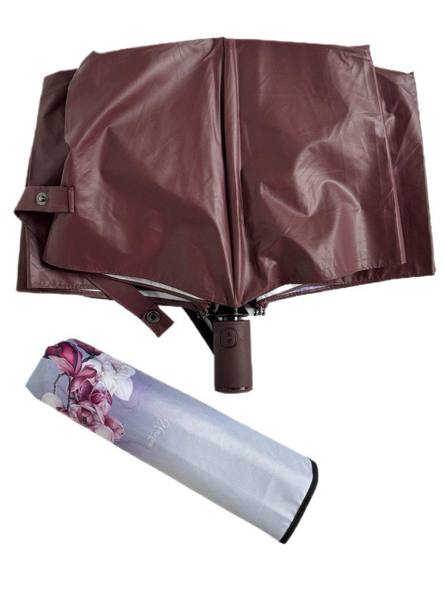 Зонтик автоматический женский Unique с цветами 9 спиц Шоколадный (3009/2) - фото 4 Зонтик автоматический женский Unique с цветами 9 спиц Шоколадный (3009/2) - фото 4