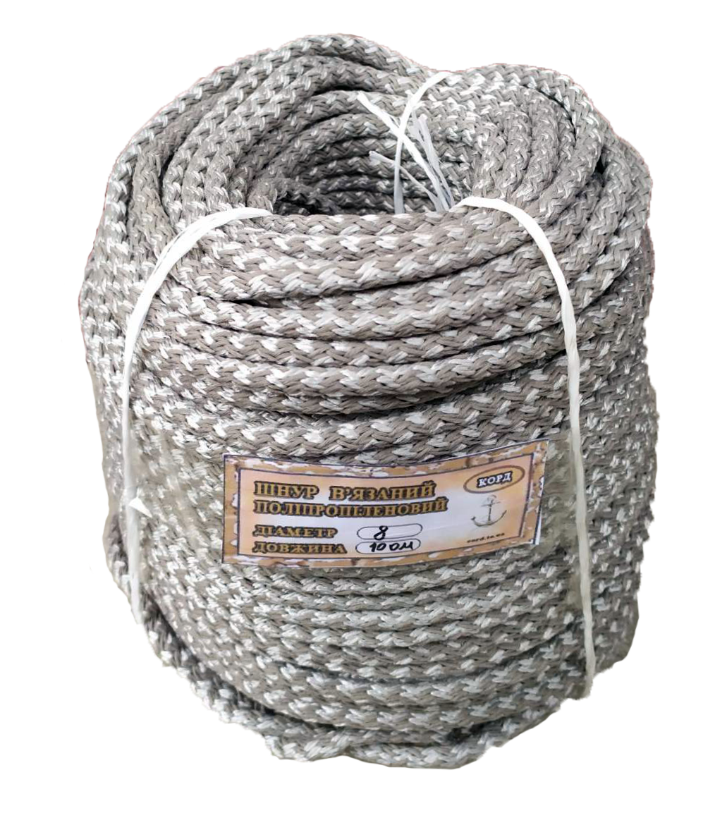 Шнур поліпропіленовий в'язаний Ø 8,0 мм (0258)