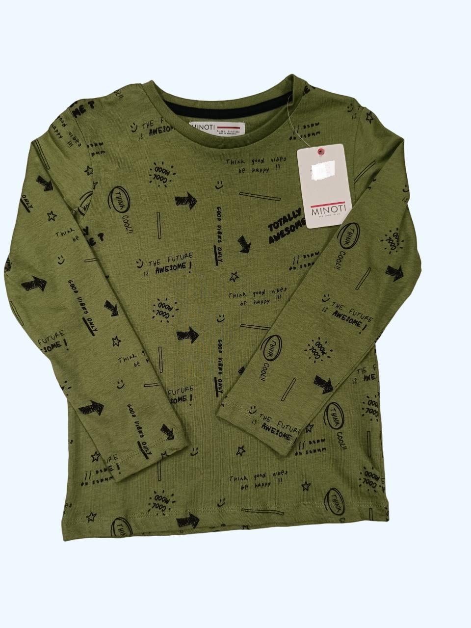 Лонгслів дитячий для хлопчика Minoti 122 см Зелений (0244)