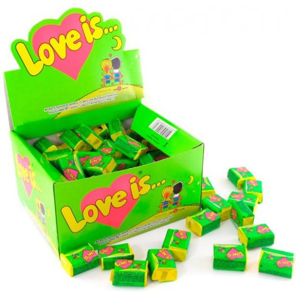 Жевательная резинка Love is 100 шт. Яблоко/Лимон Жевательная резинка Love is 100 шт. Яблоко/Лимон