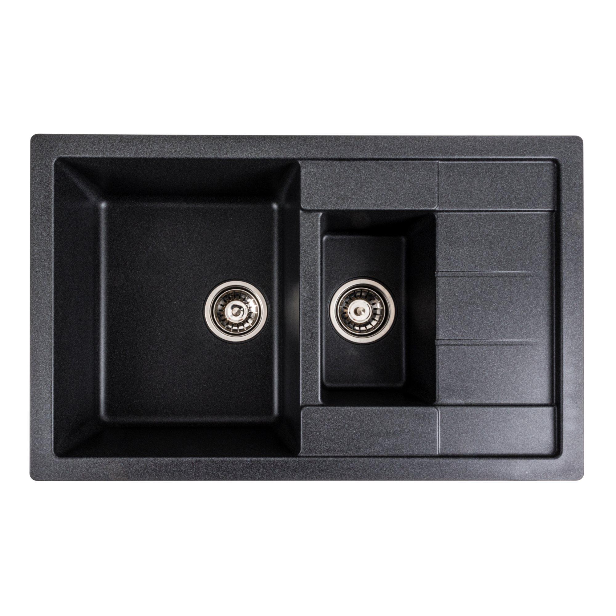 Мийка для кухні гранітна Platinum 7850W TOSKANA матова Карбон