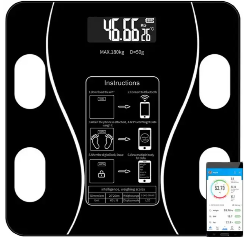 Весы напольные электронные Bluetooth A-8003 со смартфоном до 180 кг (33143444)