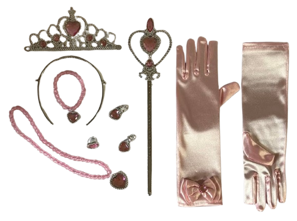 Ігровий набір принцеси з короною та рукавичками Рожевий (1554)