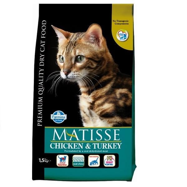 Корм сухой Farmina Matisse Chicken & Turkey для взрослых кошек курица и индейка 1,5 кг (2998381731) Корм сухой Farmina Matisse Chicken & Turkey для взрослых кошек курица и индейка 1,5 кг (2998381731)