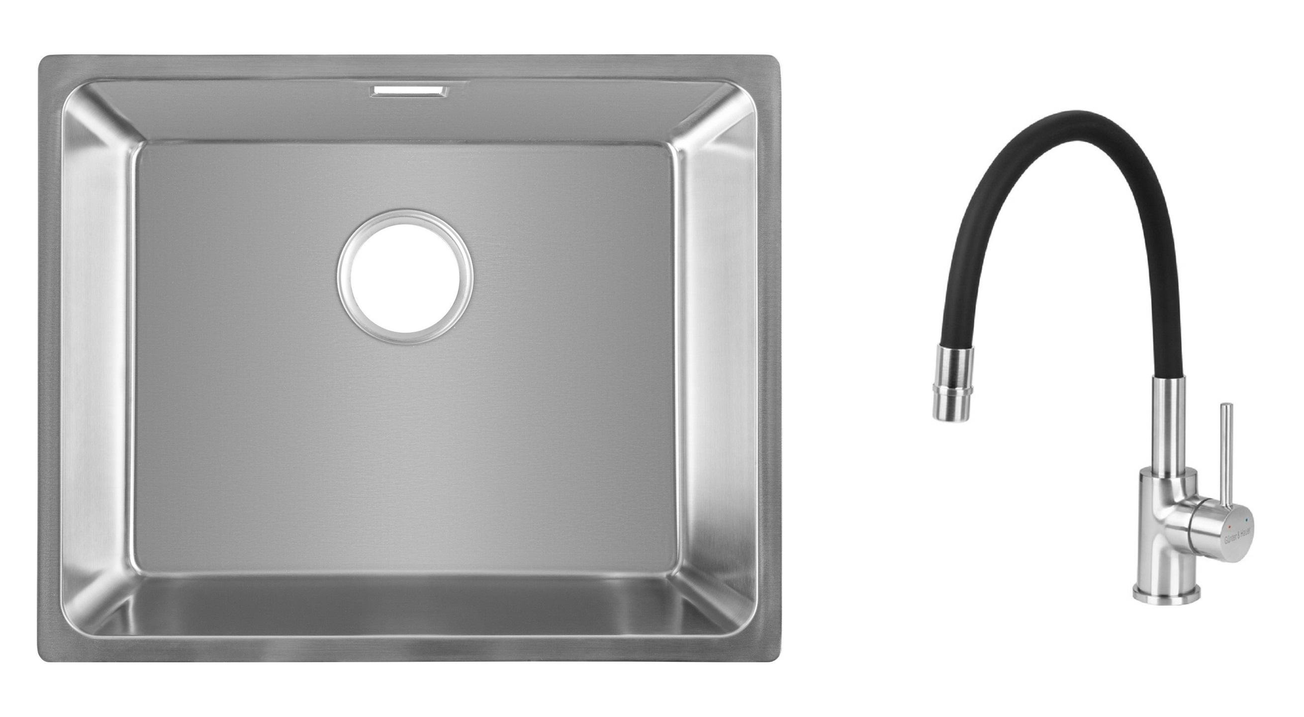 Комплект из кухонной мойки Gunter&Hauer Gera 5420 IX и кухонного смесителя Gunter&Hauer BRISE Brush