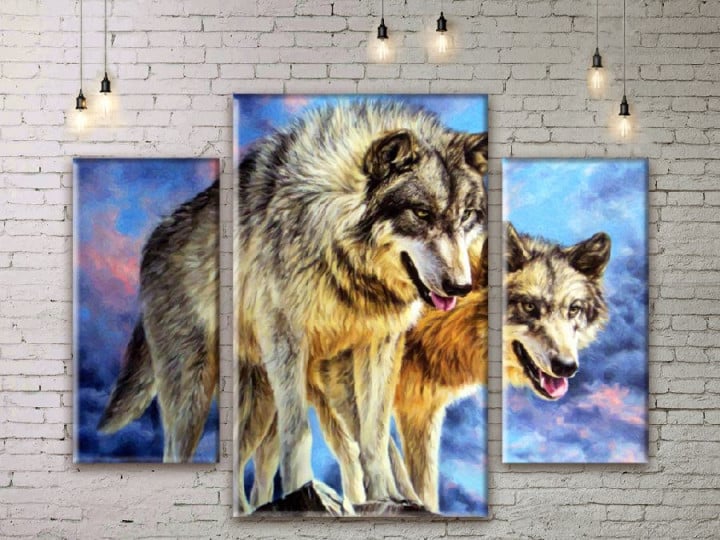 Картина модульная ArtStar Волки ADJ0156 150х180 см 3 части