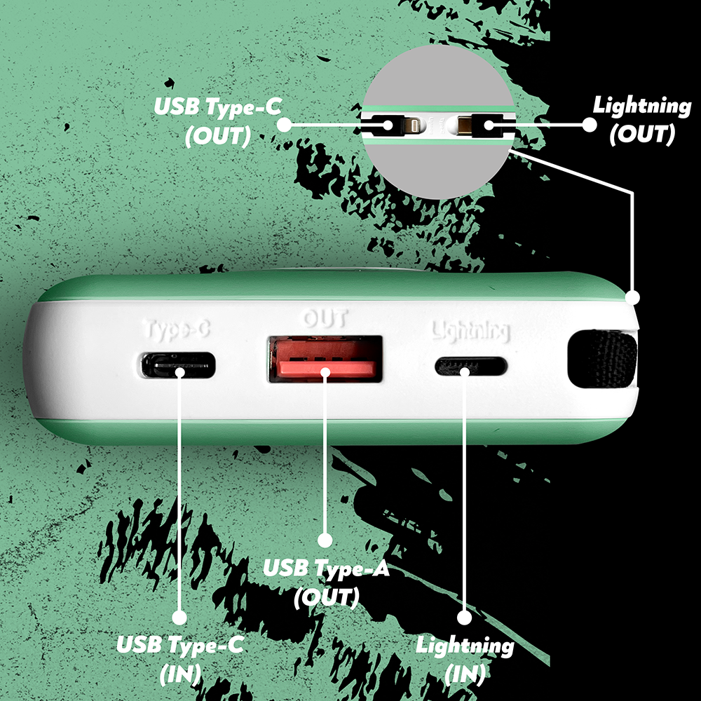 Повербанк Andowl Q-CD225 быстрая зарядка/переходник для роутера 15000 mAh QC3.0 22,5 W Зеленый (23b75df8) - фото 5