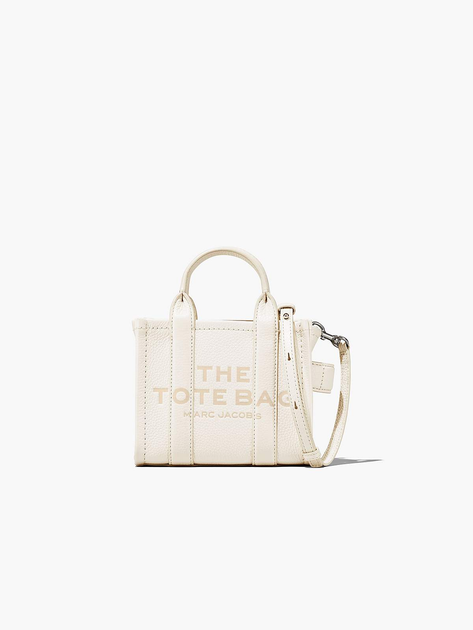 Сумка Marc Jacobs The Medium Tote Bag Leather Cotton Silver
