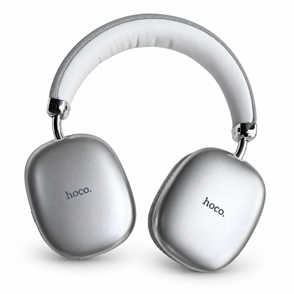 Беспроводные наушники Hoco W35 SILVER Wireless 5.3 с микрофоном/AUX 3,5 мм Серебристый (M1257)