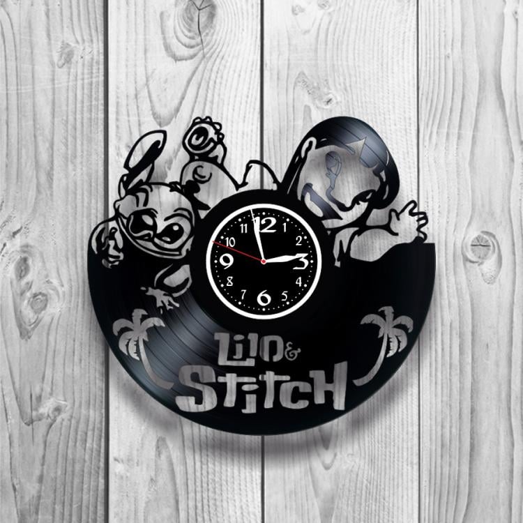 Часы настенные Lilo & Stitch 0512 из виниловой пластинки