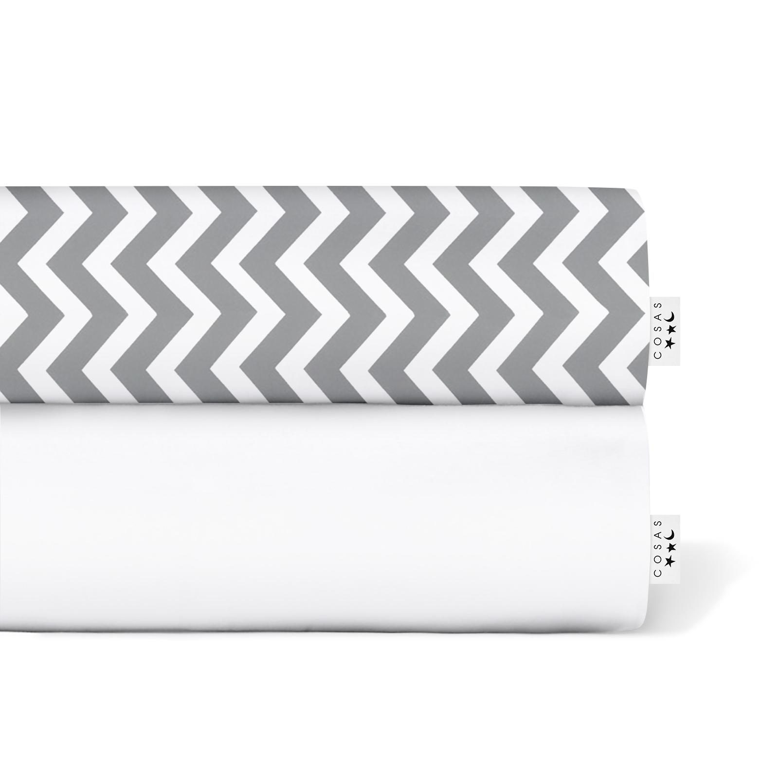 Набор простыней на резинке Cosas 160х200х20 см 2 шт. White/Zig Grey (4822052058930)