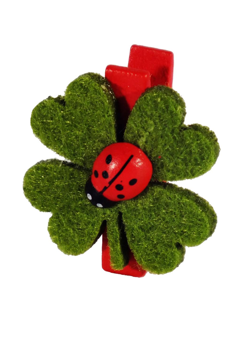 Прищепка деревянная Четырелистник с божьей коровкой (13-30)
