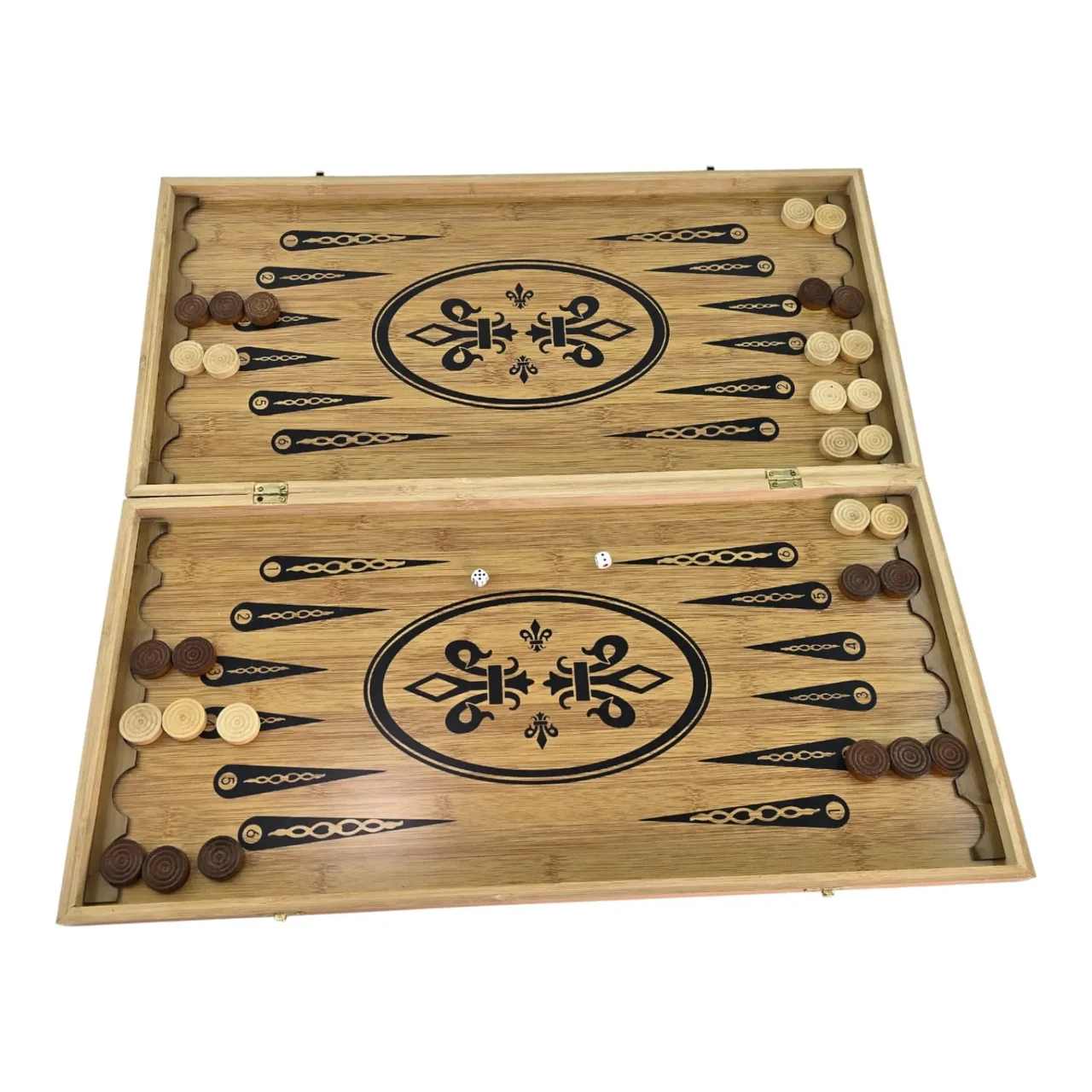 Нарди та шахи з бамбука 59,7х59,7х1,7 см (22750N) Нарди та шахи з бамбука 59,7х59,7х1,7 см (22750N)