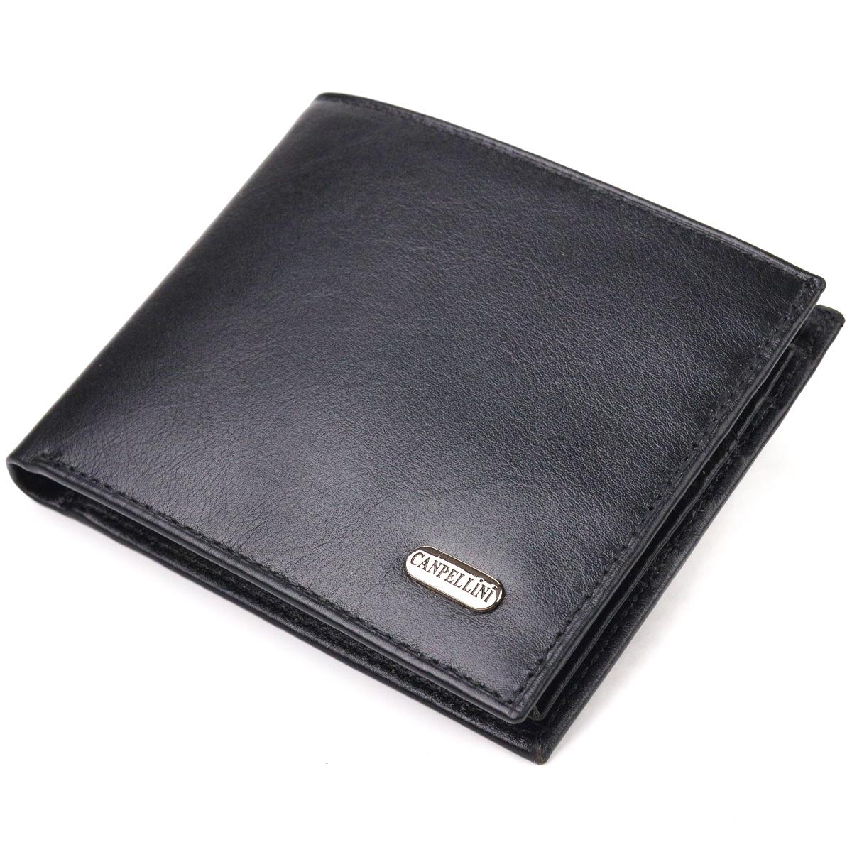 Кошелек мужской из натуральной гладкой кожи Canpellini Purse 21579 Черный (55359)