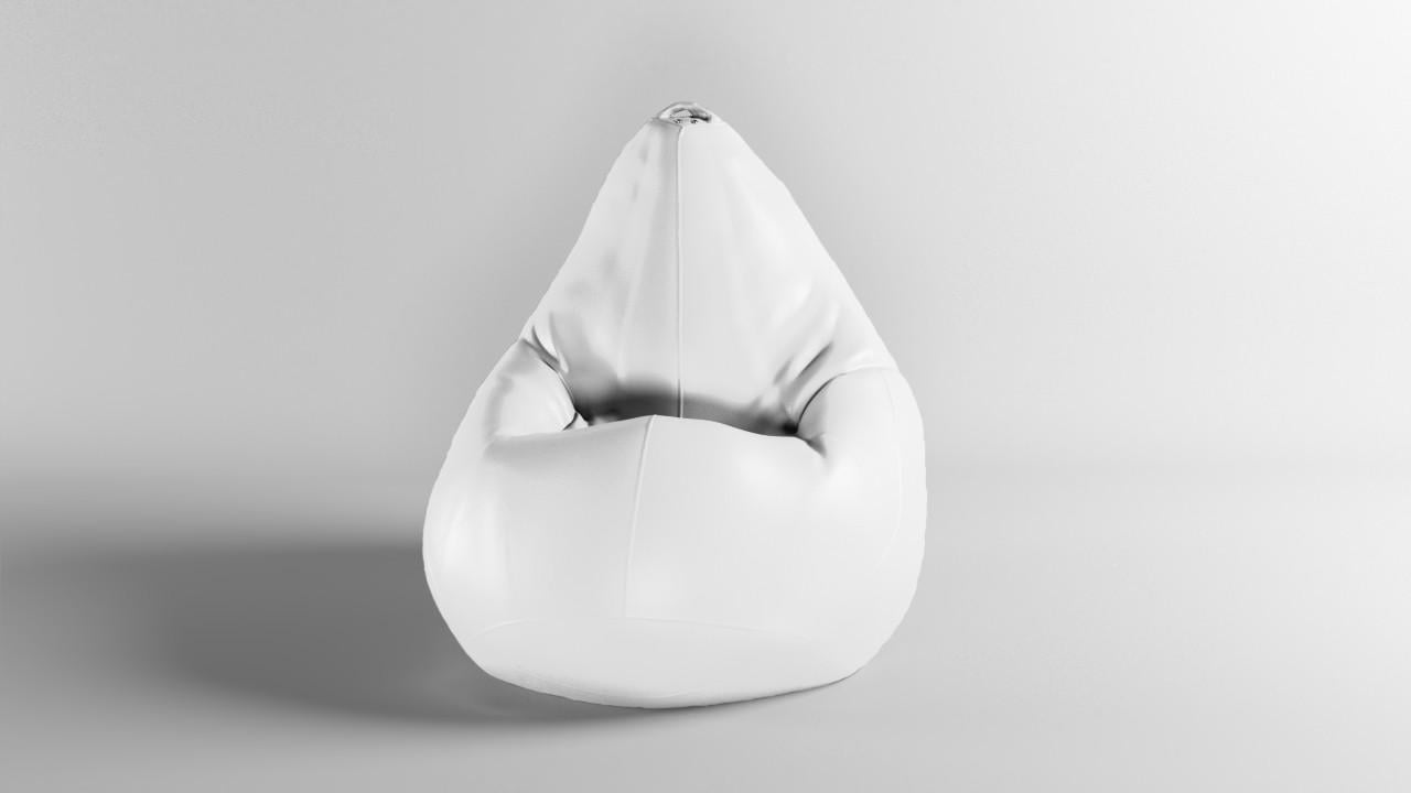 Бескаркасное кресло-мешок SkyPuff MEGA Груша Экокожа Zeus Delux XXXL 160х120 см White (160170)