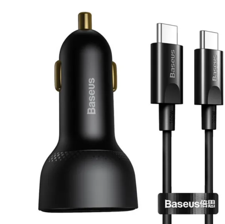 Зарядное устройство автомобильное BASEUS Superme Digital Display PPS Dual Quick Charger 1xType-C 1xUSB Black (TZCCZXX-01)