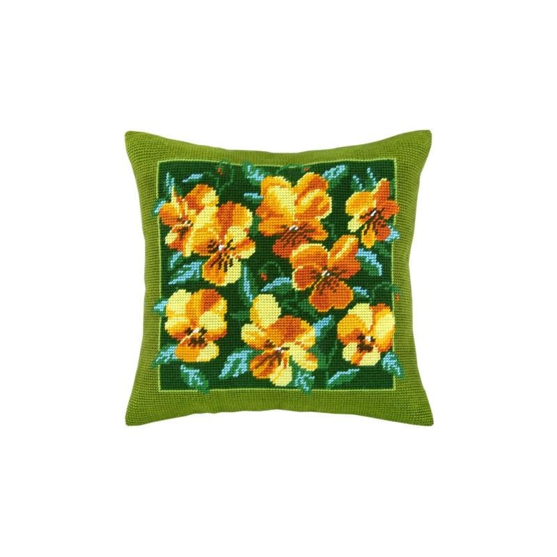 Набір для вишивки хрестиком подушки Чарівниця V-49 Золотистий букет (7317)