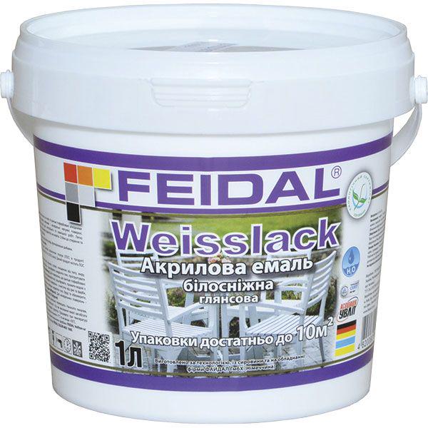 Лак акриловий Feidal Weisslack для внутрішніх та зовнішніх робіт база А глянцева 1 л Білий (1816685035)