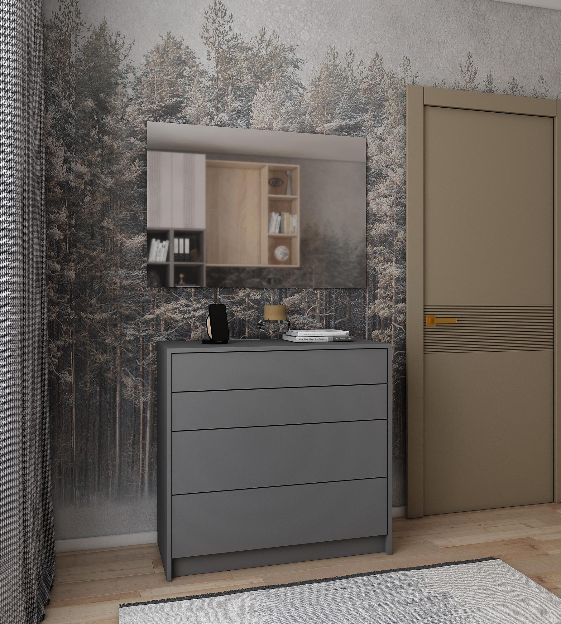 Комод Doros Дейл 4Ш 90х41х85 см Графит (41516236) - фото 1 Комод Doros Дейл 4Ш 90х41х85 см Графит (41516236) - фото 1