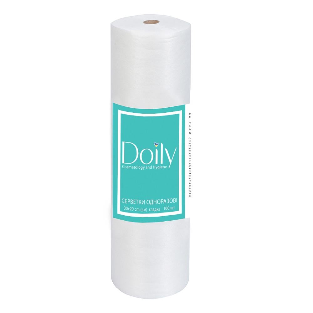 Салфетки в рулоне Doily из спанлейса гладкие 40 г/м2 30х20 см 100 шт. (2538725530)